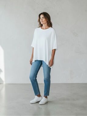 Zenana Outfitters Oversized Snow White Tee
